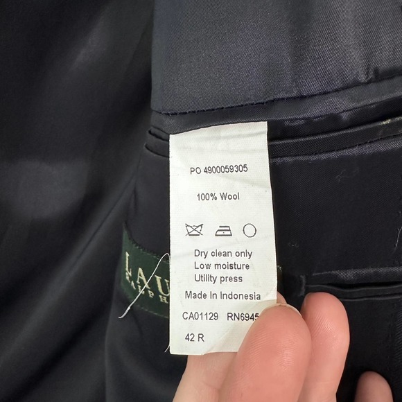 Lauren Ralph Lauren Men's Blazer Sport Coat 100% Wool 2 Button Navy Blue 42R - Picture 5 of 11